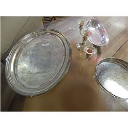 SILVER PLATE SERVING DISHES - 4PC