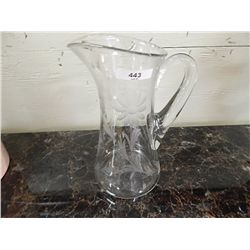 ETCHED GLASS JUG - FLOWERS