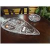 Image 1 : PIN WHEEL CRYSTAL SERVING DISH AND ASHTRAY