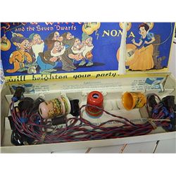 VINTAGE SNOW WHITE CHRISTMAS LIGHTS IN ORIGINAL BOX - UNTESTED