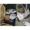 Image 1 : BAG OF COIN SLEEVES, BOOM BOX, CERAMIC STAMPS, SHOE LAST & ROTARY MOTOR