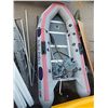 Image 2 : **** NISSAN INFLATABLE BOAT - 12' LONG - ALUMINUM HARD BOTTOM - INCLUDES OARS, PUMP & COVER "HOKEY P