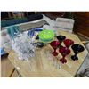 Image 1 : TABLE TOP OF ASSORTED GLASSES, PARTY ITEMS, DISHES ETC
