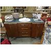 Image 1 : VINTAGE ENGLISH BUFFET BATHROOM CABINET WITH SINK