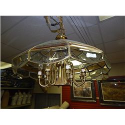 BRASS AND GLASS CEILING LITE