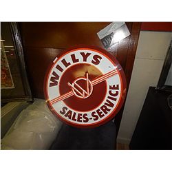 METAL ADVERTISING SIGN - WILLY'S SALES & SERVICE