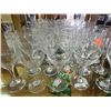 Image 1 : LARGE LOT OF GLASSES -  WINE GLASSES, CROSS & OLIVE CRYSTAL BRANDY  AND MINI PARFAIT GLASSES PLUS CR