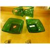 Image 1 : VINTAGE EMERALD GLASS - 8 PC TOTAL