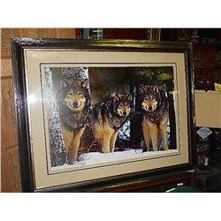 FRAMED PRINT - WOLVES - GALLERY APPROX. $450