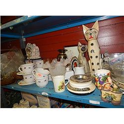 SHELF LOT DISHES, COLLECTABLES AND OTHER