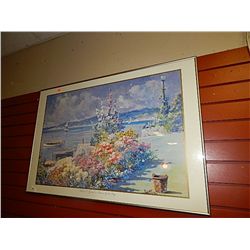 FRAMED PRINT - FLOWERS BY THE BAY