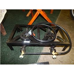 PROPANE BURNER - DOUBLE - NEW WITH REGULATOR HOSE - RETAIL - $129