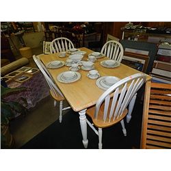 MAPLE BUTCHER BLOCK DINING TABLE & 4 CHAIRS