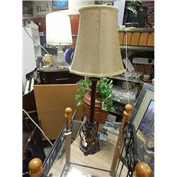 TABLE LAMP WITH WROUGHT IRON BASE