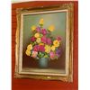 Image 1 : GUILDED FRAMED OIIL ON CANVASS - FLOWERS