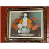 Image 1 : GUILDED FRAMED OIIL ON CANVASS - FLOWERS