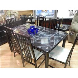 TABLE BLACK LIGHTENING WITH 6 CHAIRS