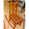 Image 1 : VINTAGE CANE SEAT OAK ROCKING CHAIR