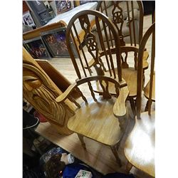 OAK HIGH BACK DINING CHAIR - 4 X BID