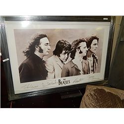 FRAMED PRINT ON BOARD -"THE BEATTLES - SIGNATURE