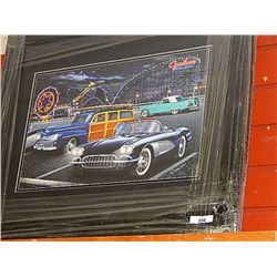 FRAMED PRINT "CYCLONE RACER - APPROX. GALLERY VALUE $150