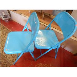 FOLDING METAL CHAIRS - BLUE - 2