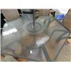 Image 3 : HEXAGON GLASS TOP PATIO TABLE WITH LAZY SUSAN AND 6 CHAIRS