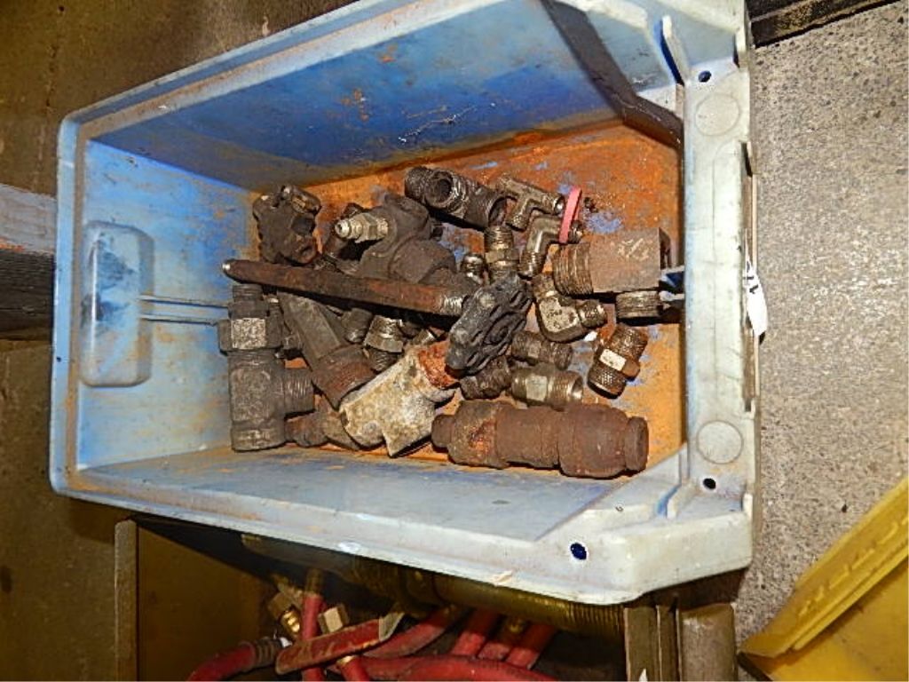 BIN OF HYDRAULIC FITTINGS 1 BLUE