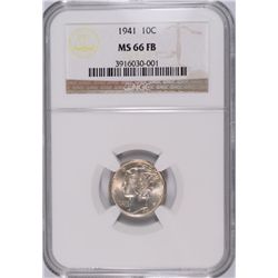 1941 MERCURY DIME, NGC MS-66 FB