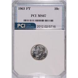 1963 ROOSEVELT DIME, PCI MS-67 FULL TORCH  RARE!!