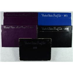 (5) US PROOF SETS (71, 79, 80, 90, 91)