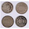 Image 2 : (4) THREE CENT NICKELS (65, 66, 67, 68)
