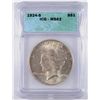 Image 1 : 1924-S PEACE SILVER DOLLAR, ICG  MS-62  NICE!