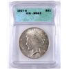Image 1 : 1927-S PEACE SILVER DOLLAR, ICG MS-63  BLAST WHITE!