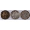 Image 1 : LOT OF 3 CIRCULATED MORGAN DOLLARS 1878, 1897-O,1899-O
