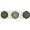 Image 2 : LOT OF 3- THREE CENT SILVER COINS G-VG