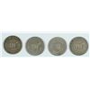 Image 2 : LOT OF 4- THREE CENT SILVER COINS VG NICE!