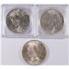 Image 1 : LOT OF 2- 1923 AND 1-1923S PEACE DOLLARS AU/BU