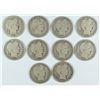 Image 1 : LOT OF 10 BARBER HALF DOLLARS G/VG