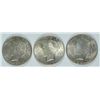 Image 1 : LOT OF 3 BU PEACE DOLLARS 1922,1922,1923