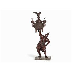 Large Bronze Figure of a Samurai with a Censer, Japan, Meiji