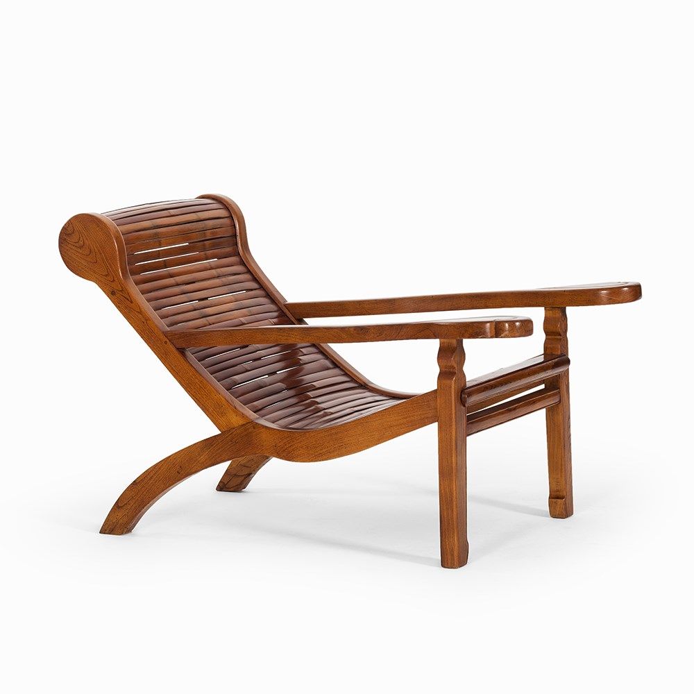 Rare MoonGazing Bamboo Chair, China, Qing