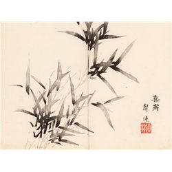 Color Woodcut ‘Bamboo’, China, Qing Dynasty