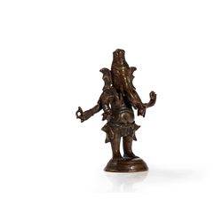 Bronze Figure of the four-Armed and Standing Ganesha, c. 1900