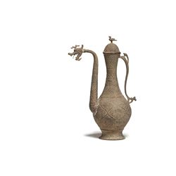 Imaginative Lidded Jug with Sumptuous Decor, India, 19th C