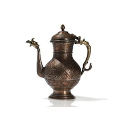 Copper Jug with Brass Elements, Cashmere, 19th Century