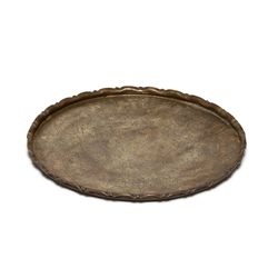 Large Brass Tray with Fine Engravings, Indo-Persian, 19th C