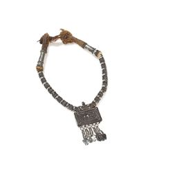 Silver Necklace with Rectangular Pendant, Oman, 19th Century