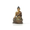 Image 1 : Gilt Copper Bronze Figure of Buddha Shakyamuni, Tibet, 20th C
