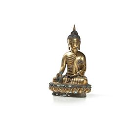 Gilt Sino-Tibetan Buddha Ratnasambhava in Padmâsana, 20th C